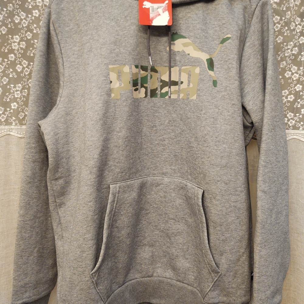 Puma Hoodie ,Big Logo Camo , Heather, Men's XXL